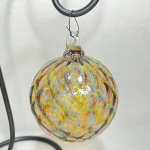 Artful Home 4" Multicolored Abstract Blown Glass Christmas Ornament